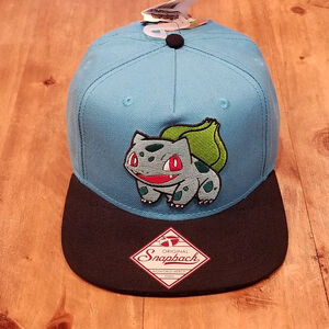 Pokémon Bulbasaur Hat Cap Snapback Blue Blockhead One Size Bio World New